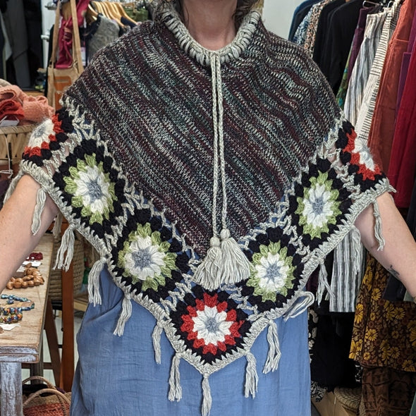 Poncho - Each one is unique -Made from Upcycled Jumpers.