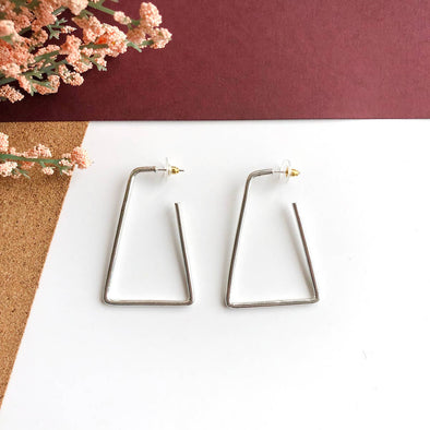 Isosceles Hoops - Silver Tone