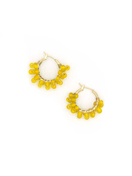 Sunshine Beaded Hoops