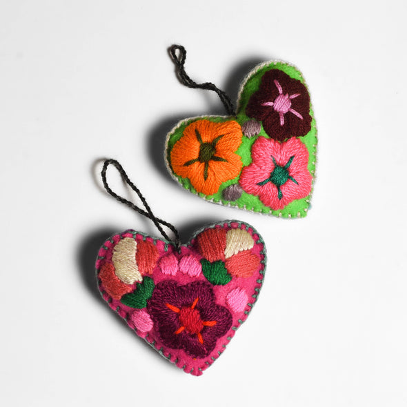 Corazon Heart Embroidered. For a Valentines or Christmas Gift - Mexico