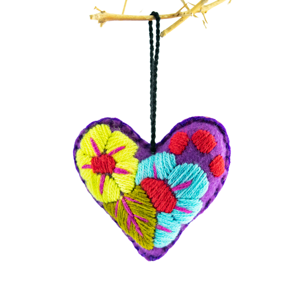 Corazon Heart Embroidered. For a Valentines or Christmas Gift - Mexico