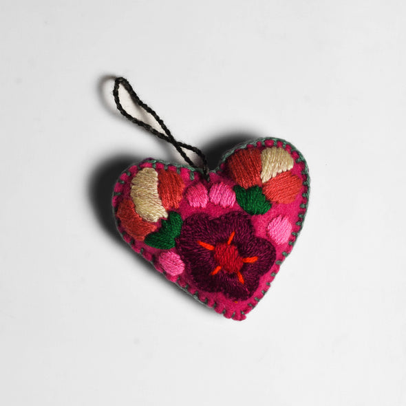 Corazon Heart Embroidered. For a Valentines or Christmas Gift - Mexico