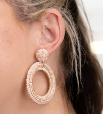 Blush Woven and Beaded Earrings