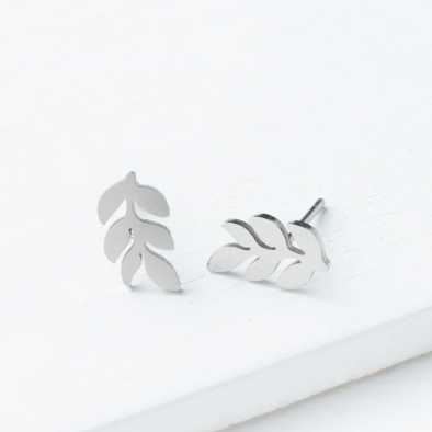 Rowen Leaf Stud Earrings