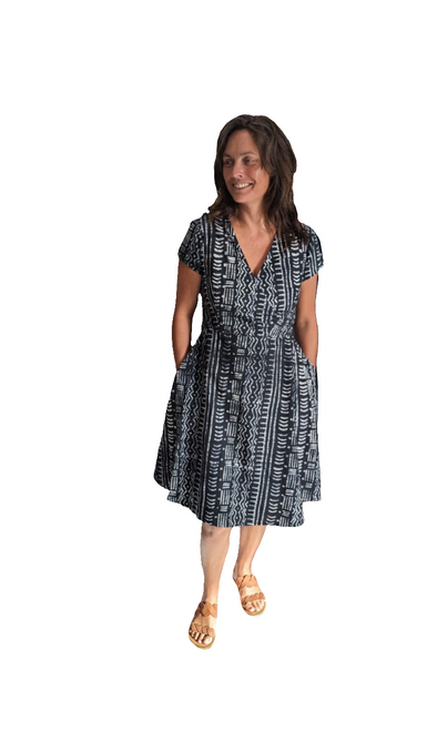 Wrap Dress - Black Pathways