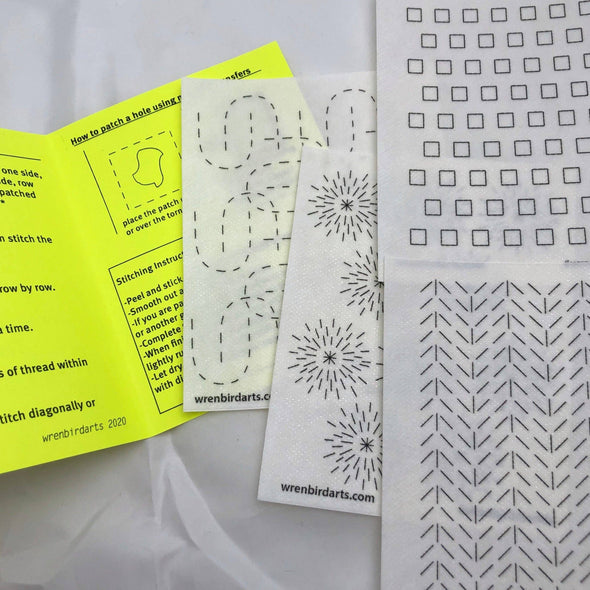 Washable Mending Transfers #3 Yellow Pattern