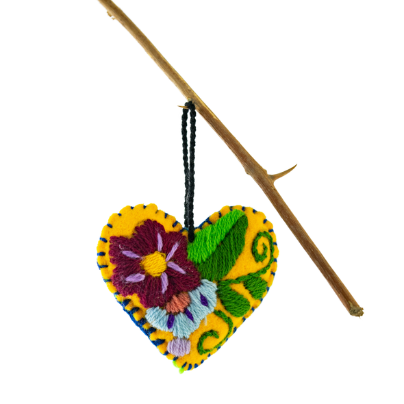 Corazon Heart Embroidered. For a Valentines or Christmas Gift - Mexico