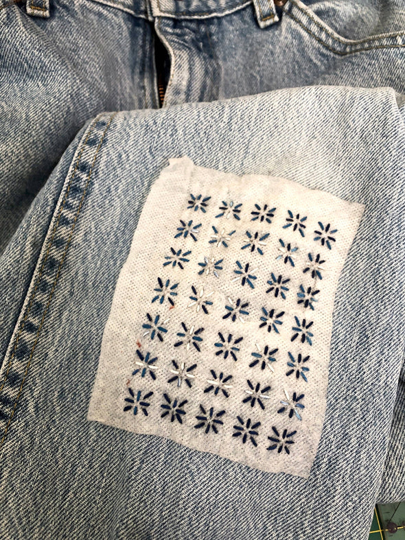 Washable Mending Patterns #1 Blue