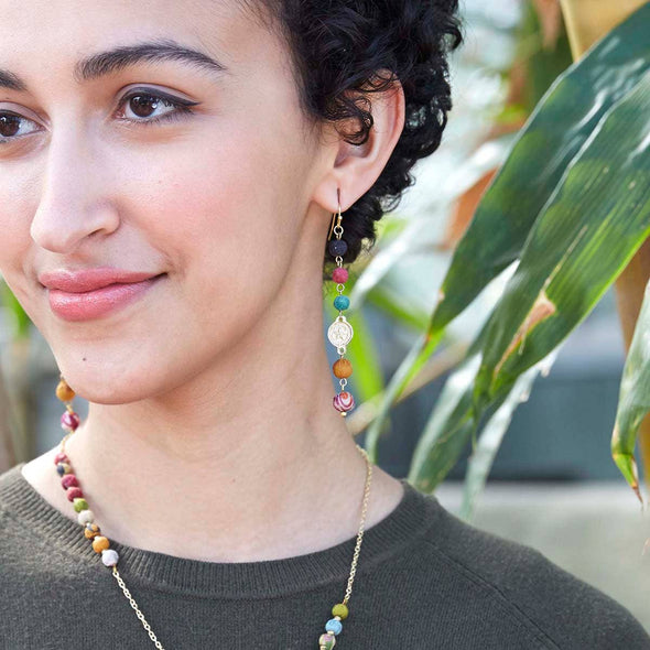 Kantha Raindrop Earrings