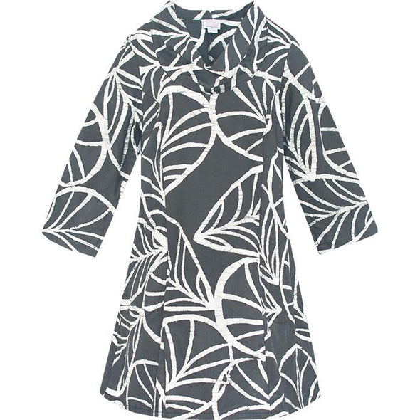 Swing Dress: Canopy - Charcoal-Organic