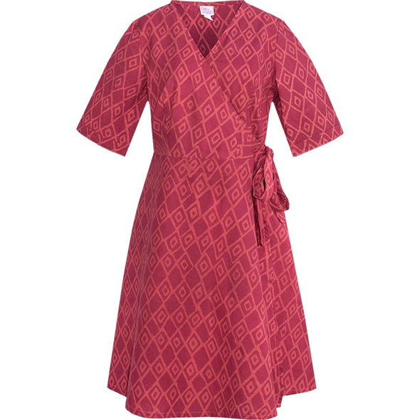 Wrap Dress 3/4 Sleeve: Argyle - Organic