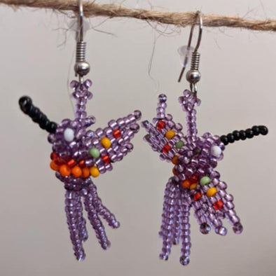 Hummingbird Glass Bead Earrings