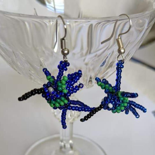 Hummingbird Glass Bead Earrings