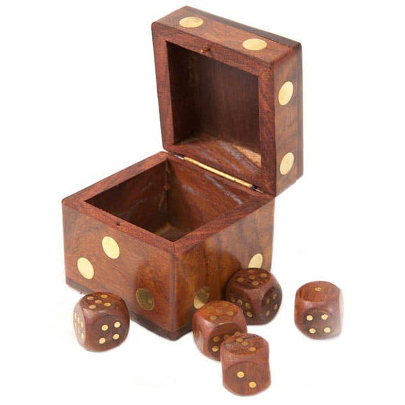 5 Dice Box Set -  Handcrafted Wood