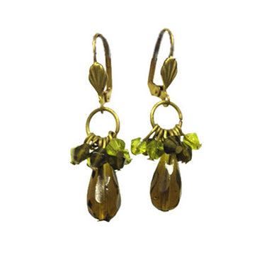 Cluster Earrings - Olive
