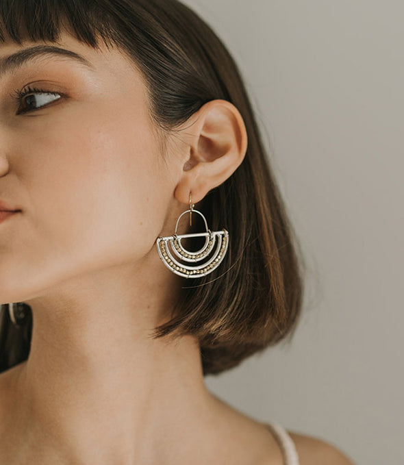 Art Deco Half Circle Earrings