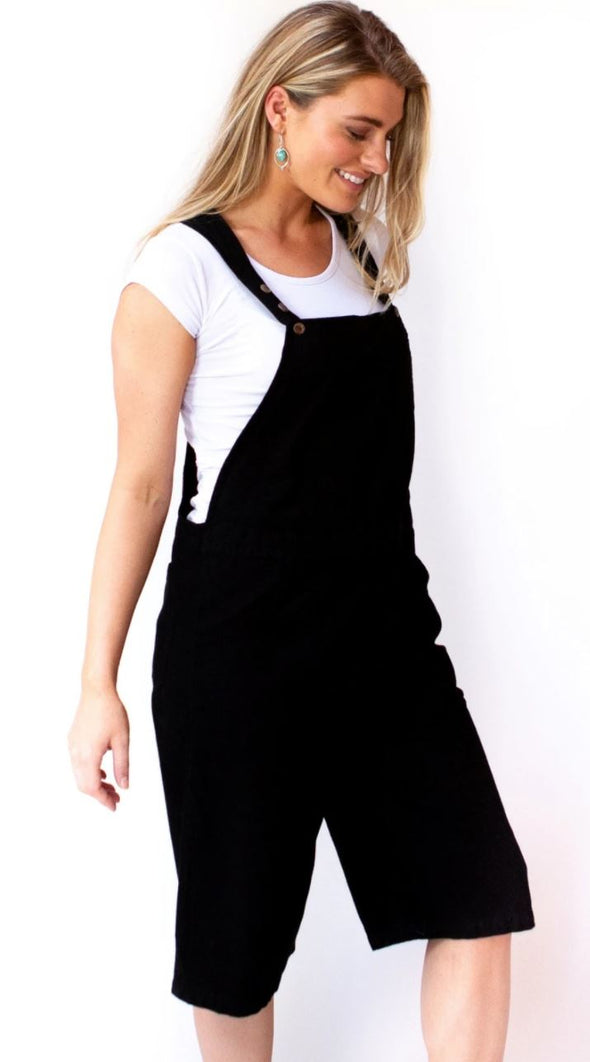 Market 3/4 overalls -Black (One size fits most )