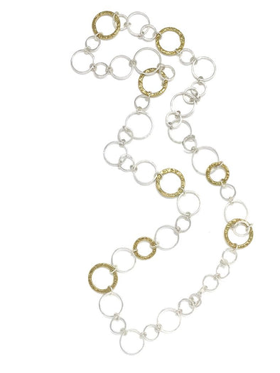 Silver and Brass Rings Necklace