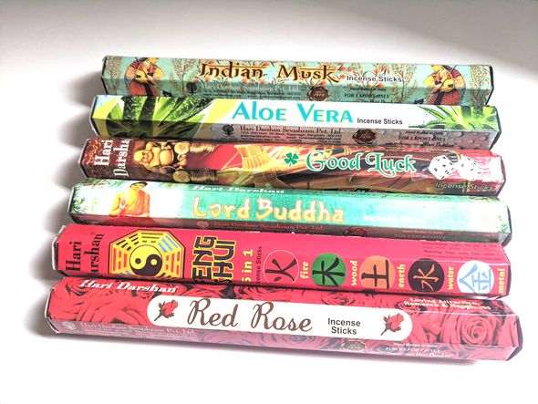 Set of 6 Different Incense scents ( A Mix chosen to celebrate cultural diversity)