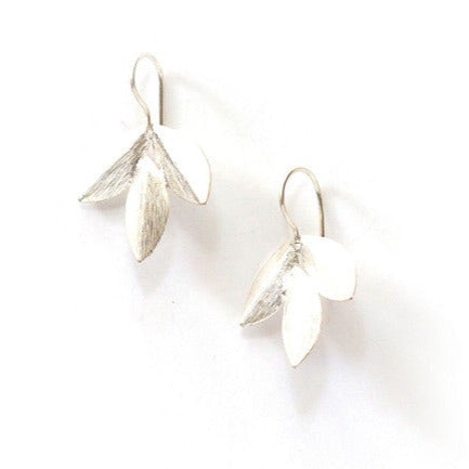 Leaf Cluster Earrings - Silver