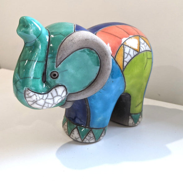 Raku Pottery -  Elephant Large