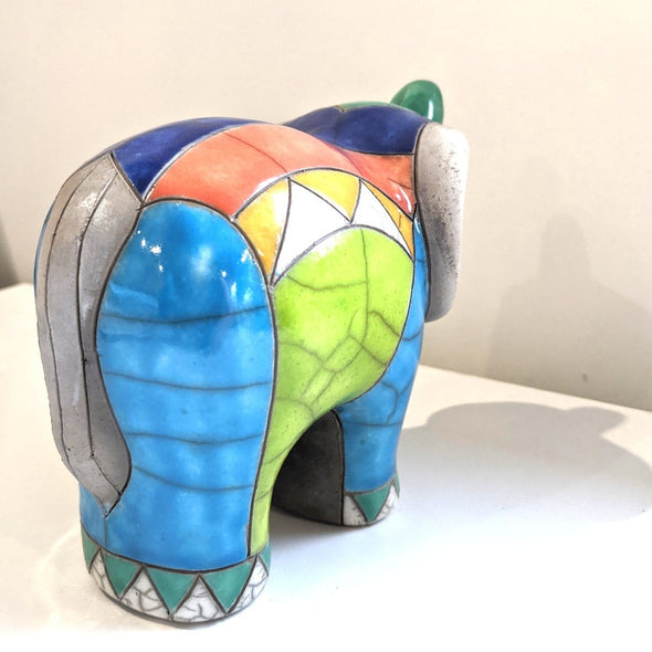 Raku Pottery -  Elephant Large