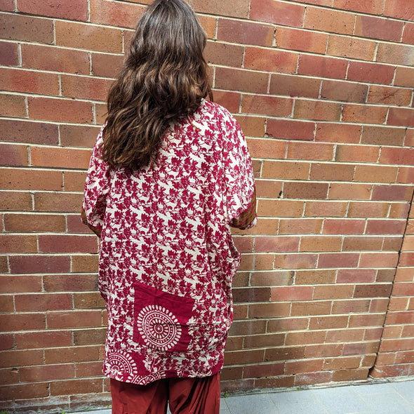 Caftan in Vintage Cotton -Dignified work = A sustainable livelihood for women at risk and survivors of trafficking.