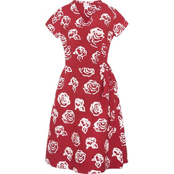 Red Roses Wrap Dress-Dress-Aware... the social design project