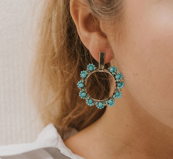 Turquoise Earrings - Hoop