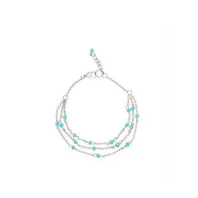 Silver and Teal drops Anklet