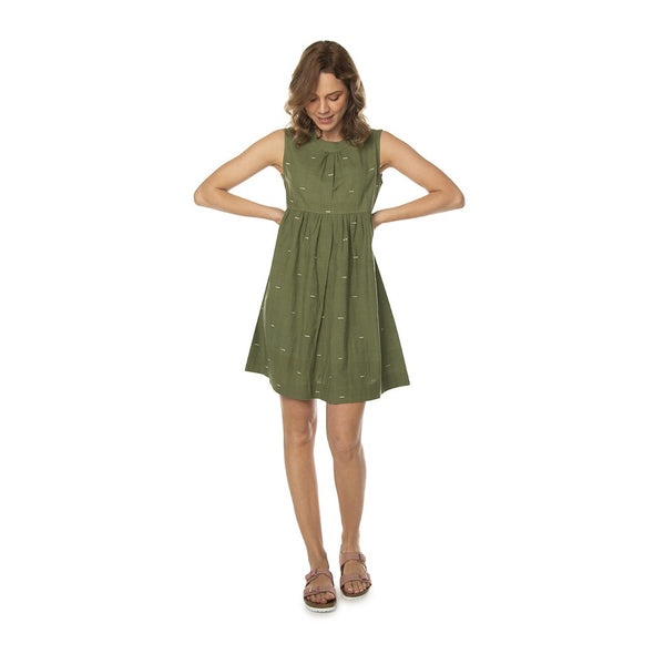 Handwoven Baby Doll Dress in Green or Rust