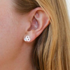 Honeycomb Studs - Silver