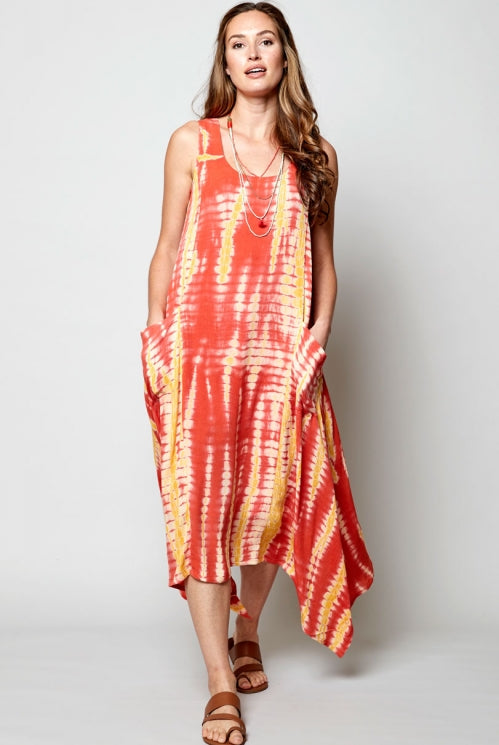 Tie-Dye Point Side Dress - ONLY Sunset  in 8 and 10 left.
